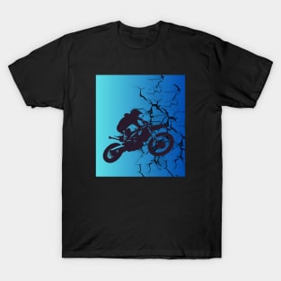 Cool dirt bike on a broken wall T-Shirt